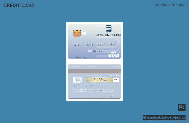 Beispielvorschau der Visa-Debitkarte der Bank von San Marino